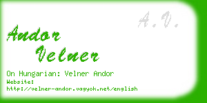 andor velner business card